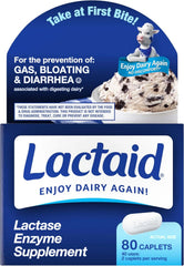 Lactaid Lactase Enzyme Supplement 80ct Caplet + Lactase Enzyme 4500, Dairy Digestive Supplement to Help Prevent Gas, Bloating & Diarrhea Due to Lactose Sensitivity, 80 ct