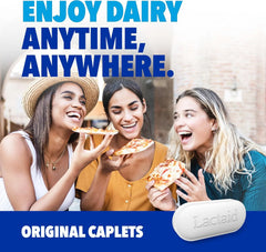 Lactaid Original Strength 9000 FCC Lactase Enzyme Unflavored Caplets Works Fast for Lactose Intolerance, Helps Prevent Gas, Bloating, and Diarrhea Associated with Dairy, 120 Ct