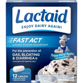 Lactaid Fast Act Lactase Enzyme Supplement Caplets Vanilla Flavor for Dairy Digestion Support, 12 Count
